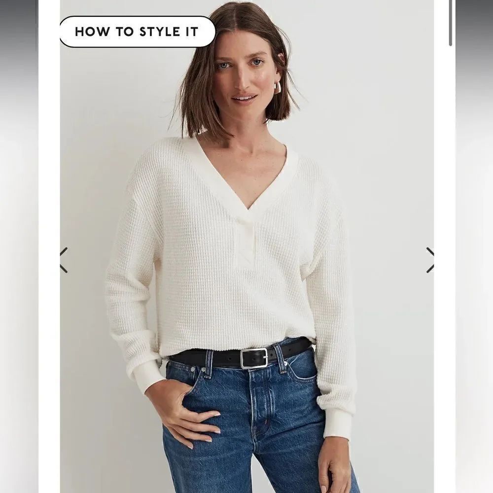 Madewell Brushed Waffle V-Neck Tee